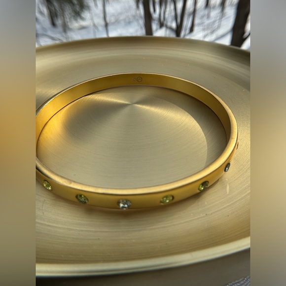 Julie Vos Jewelry - JULIE VOS Rainbow Bangle 24k GP Gold Bracelet with CZ Gem Accents